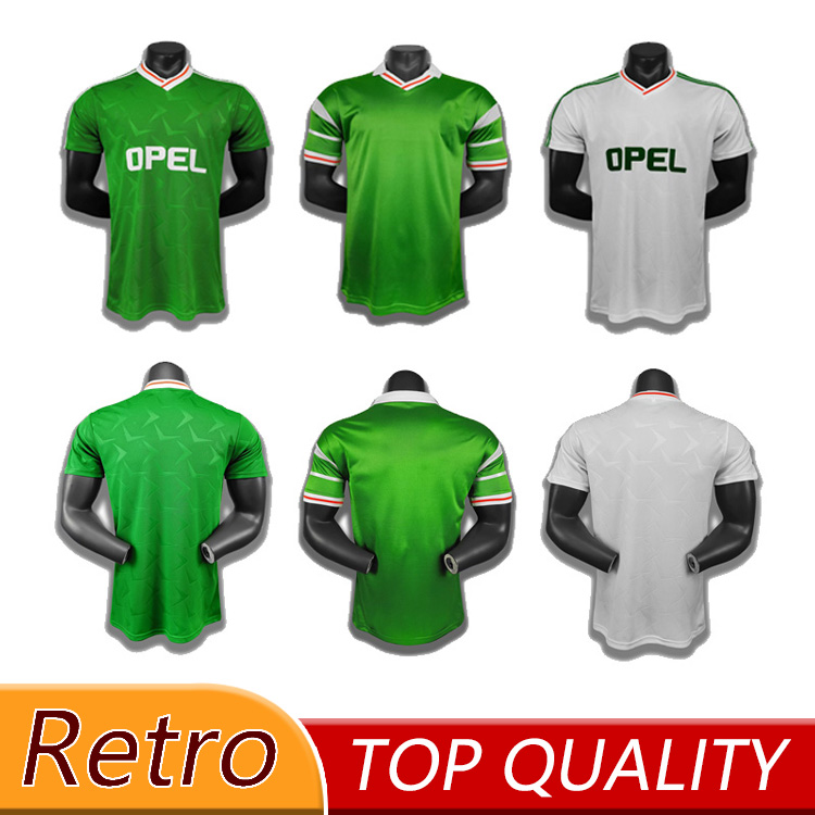 

Ireland RETRO soccer jerseys TOP Thailand 1990 1992 1994 94 vintage football shirt Northern National Team 90 93 World cup green white 001, 1990-92 away