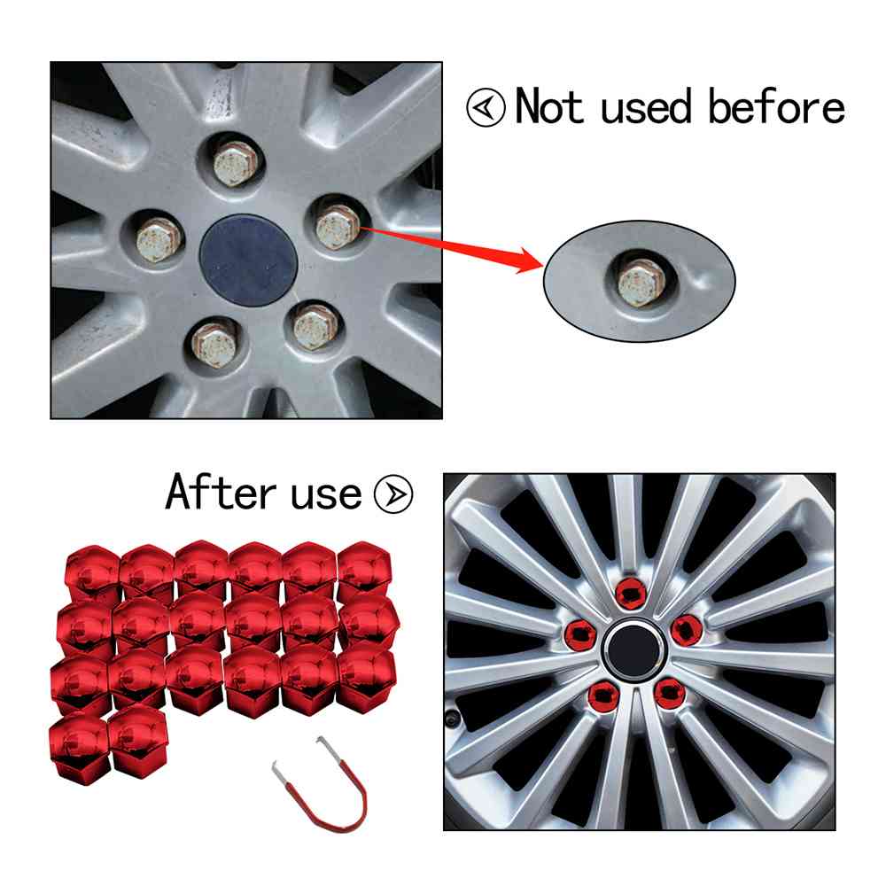 

Car Styling 20Pcs ABS Trim Tyre Wheel Nut Screw Bolt Protection Caps 19mm Anti-Rust Covers Auto Parts Universal