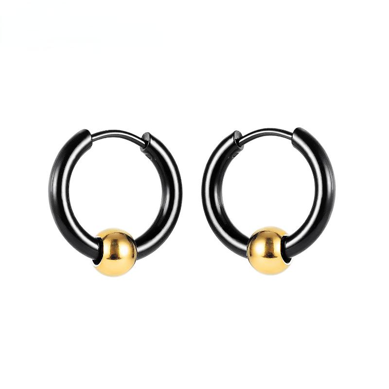 

Stud Fashion Titanium Steel Earrings Retro Men's And Women's Small Circle Unisex Jewelry, Golden;silver