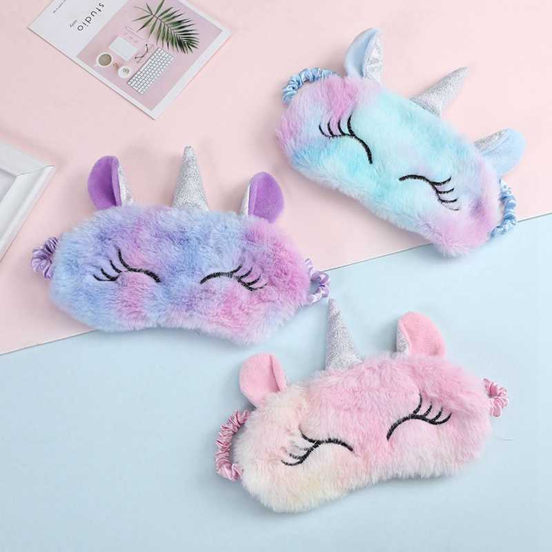 

A Cute Unicorn Soft Sleeping Eye Mask s Cover Shade Plush Blindfold Home Traveling Decor Care Relax Lovely shade
