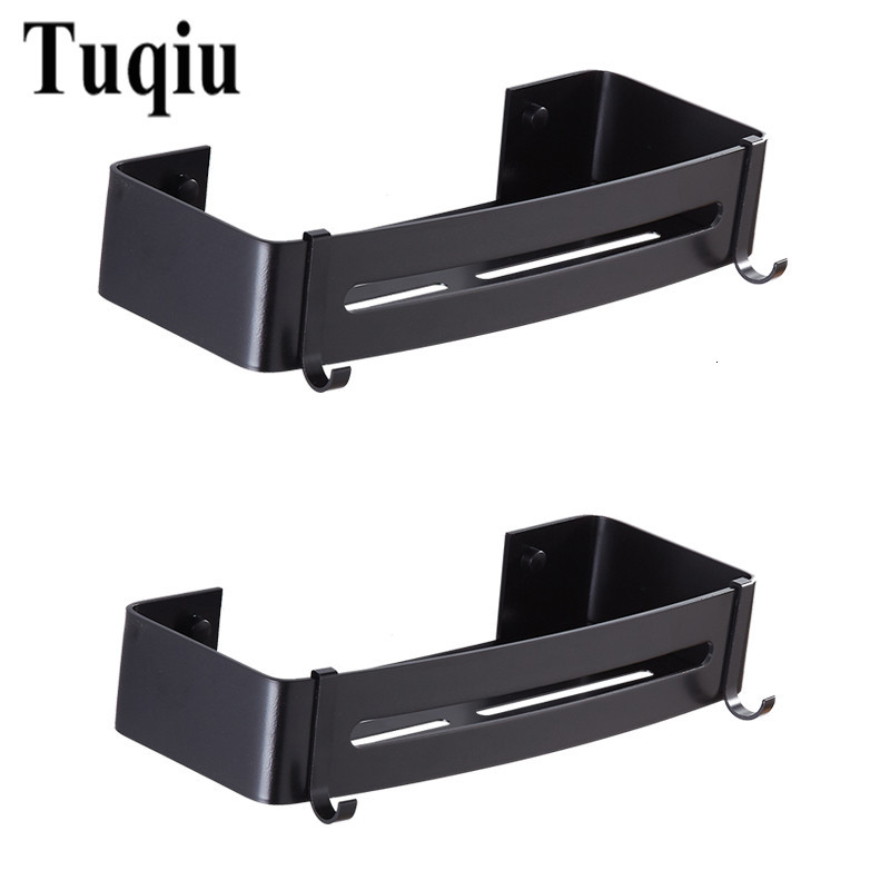 

2021 New Wall Mounted Black Aluminum Bathroom Soap Dish Shower Bath Shampoo Basket Holder Corner Shelf O6nn