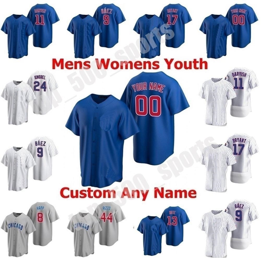 

2021 Team Baseball 17 Kris Jersey 9 Javier Baez 44 Anthony Rizzo 12 Kyle Schwarber 22 Jason Heyward 14 Ernie Banks, Blue;black