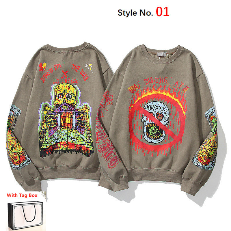 

High-quality men's Hoodies & Sweatshirts casual trendy round neck print embroidered pullover sweaters for men and women KY0101, 1 pcs buttons