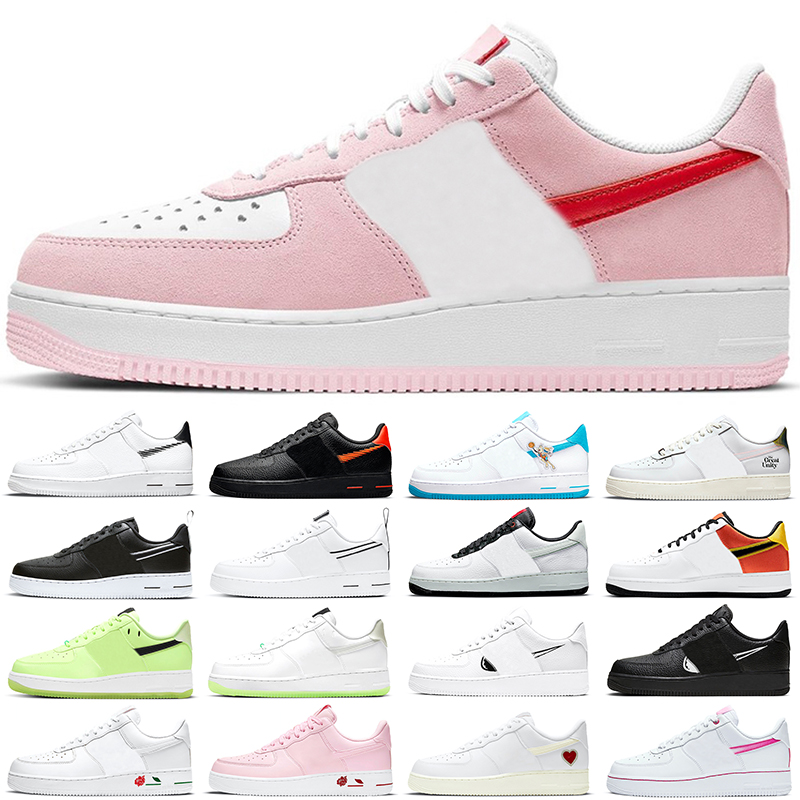 

1 Low Men Women Running Shoes Zig Zag Black White Toon Squad The Great Unity Milky Stork Rayguns Valentines Day Pink Rose Olive Mens Sports Sneakers Size 5.5-11, #1 zig zag white 36-45