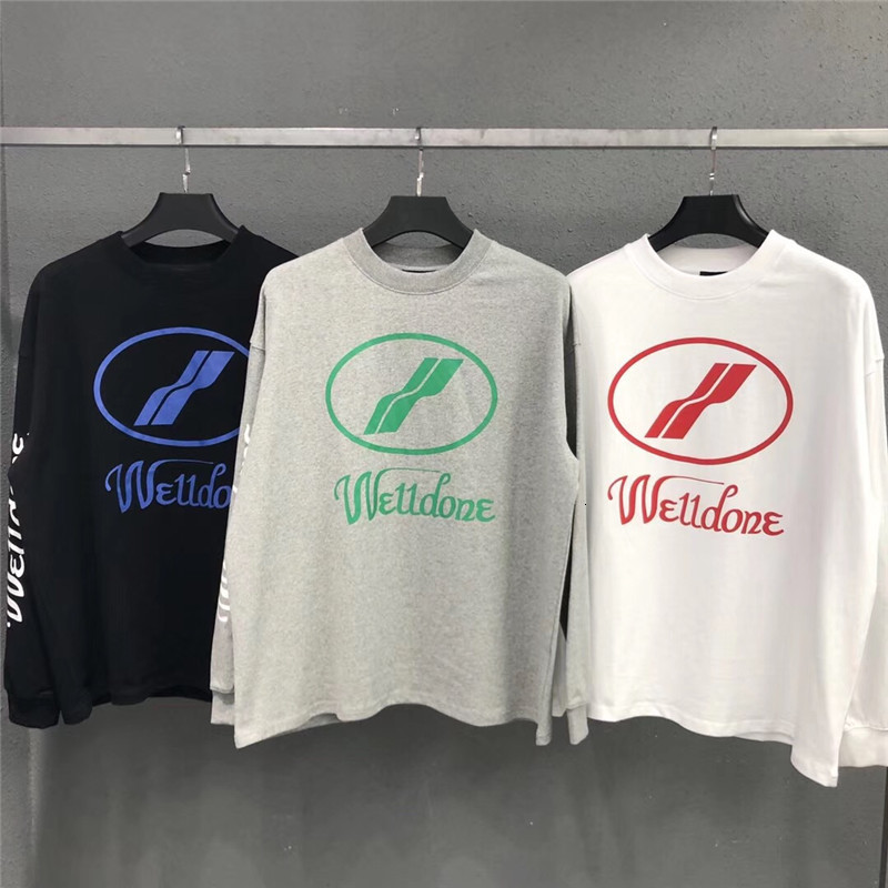 

2021 New Top Latest Korea Hip Hop Welldone Long Sleeve t Shirt Men Women Casual O-neck We11 Done T-shirts B1gj