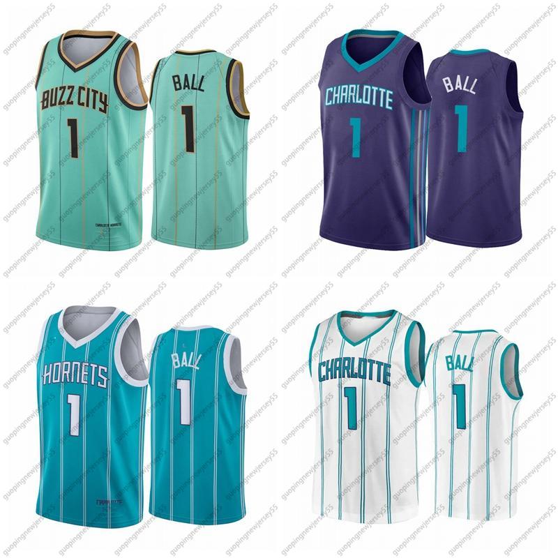 

20/21 1 Ball Men Pick 2 LaMelo Ball Jersey Mint Green Blue White New City Basketball Edition Man Good Quality, Black