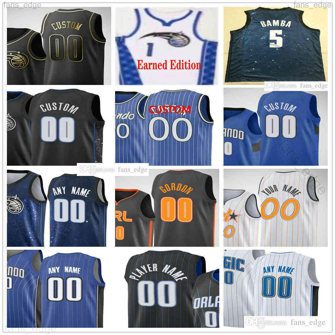 

Custom Printed Orlando 1 Jalen Suggs 50 Cole Anthony Wendell 34 Carter Jr. 13 R.J. Hampton 3 Chuma Okeke Magic Men Woman Youth Basketball Jerseys, As picture