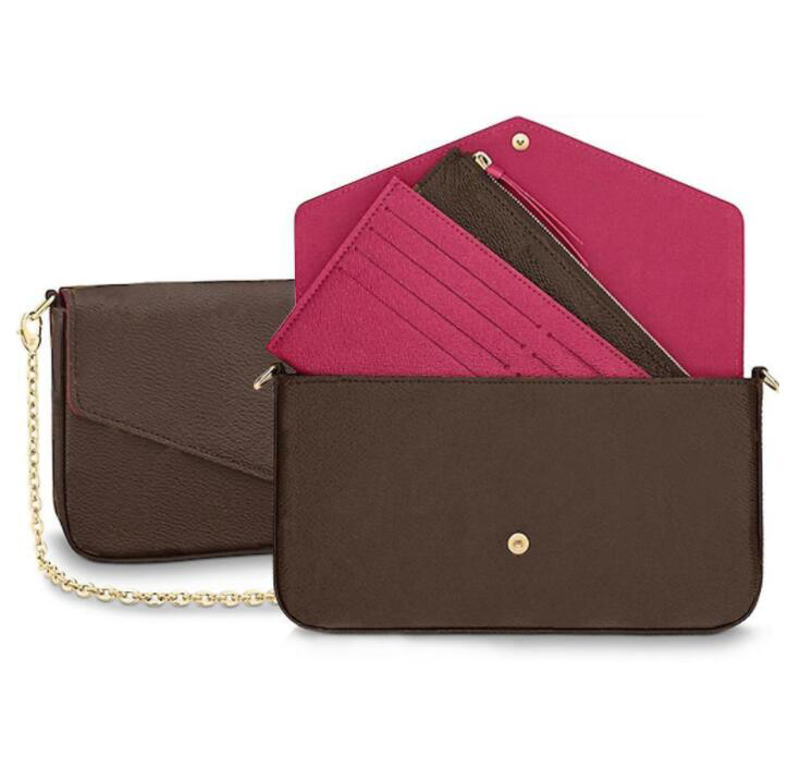 

Top Quality 3pcs set Women Shoulder Bag Messenger Chain Strap CrossBody bags Ladies Flap Purse Clutch Totes With Box and Dust cloth belt, Invoice - not sold separately