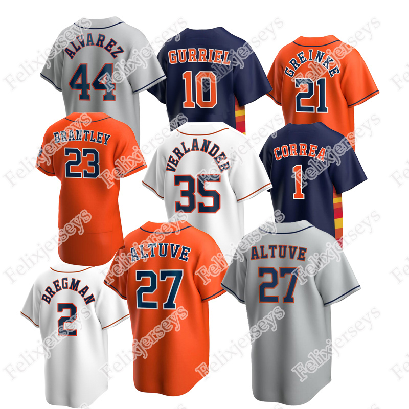 

2021 Carlos Correa Alex Bregman Jose Altuve Justin Verlander Yordan Alvarez Yuli Gurriel Michael Brantley Kyle Tucker Baseball Jersey, Women size s-xxl white