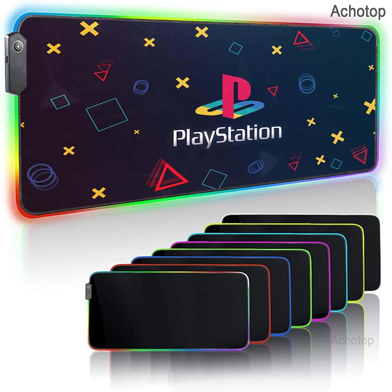 

Mouse Pads & Wrist Rests Game Console Playstation PS4 Gaming Pad RGB Laptop Keyboard Large XXL Mat With LED For PS5 PC Gamer