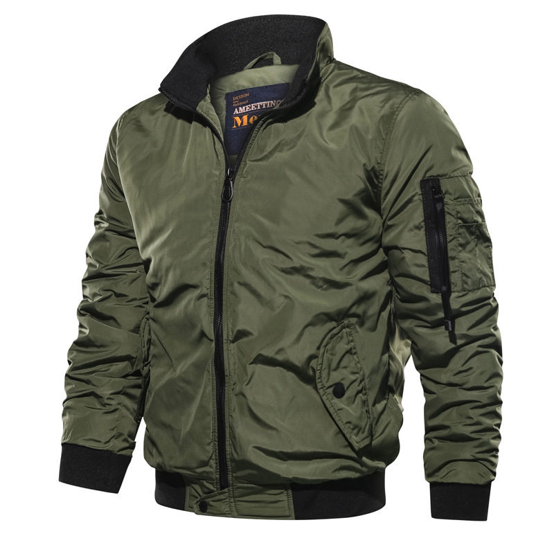 

2021 New Autumn Men's Tactical Outwear Light Windbreaker Jackets Man Air Force Jacket Pilot Coat Men Ivsg, Black