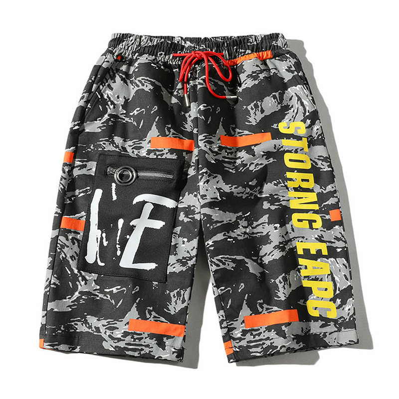 

Casual Summer 2021 New Streetwear Printed Letter From Men Camouflaged Beach Male Shorts Zfu8, Green camouflage.