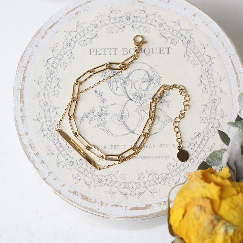 Link, Chain Minimalist Gold Good Luck Square Card Bracelets For Women Boho Jewelry Geometric Leaves Beads Layered Hand Charm Bracelet-image-707528961