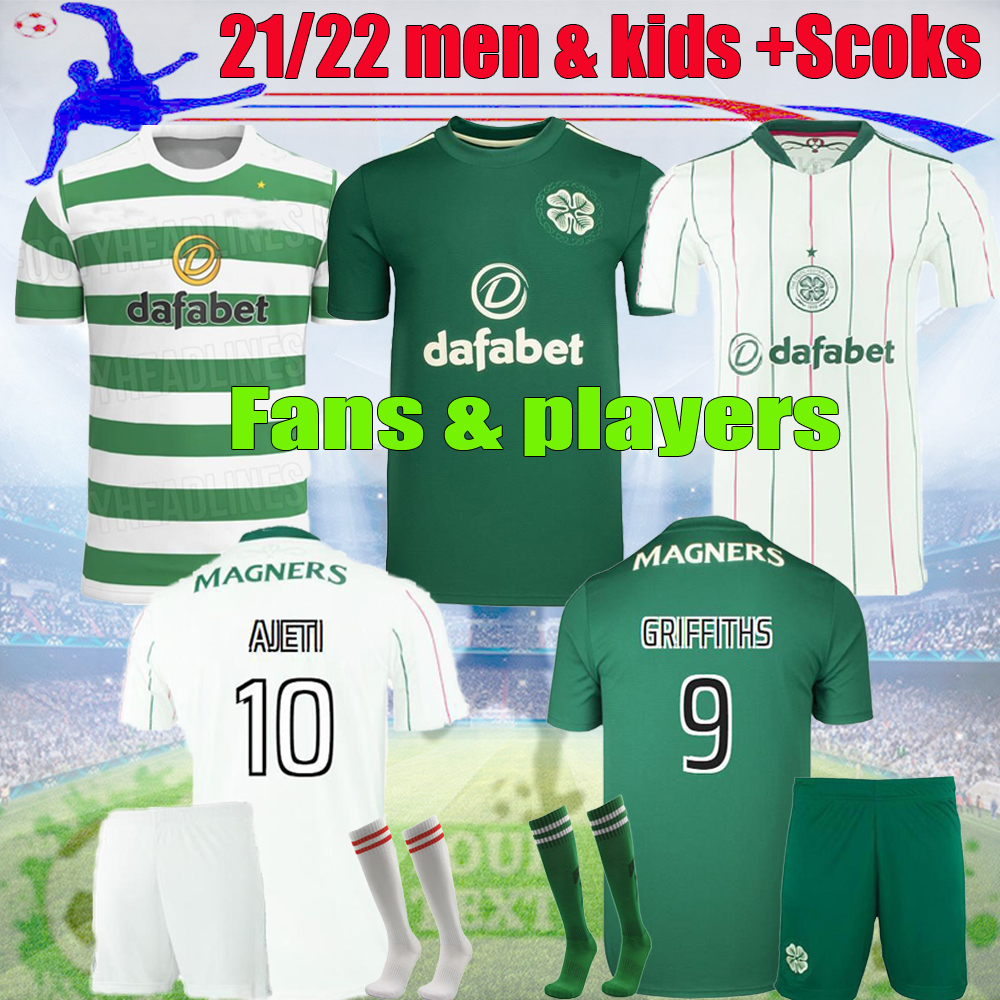 

21 22 Celtic Fans Player Version FC Soccer Jerseys EDOUARD 2021 2022 ELYOUNOUSSI TURNBULL AJETI CHRISTIE MCGREGOR GRIFFITHS FORREST adult kids kit, Black;yellow