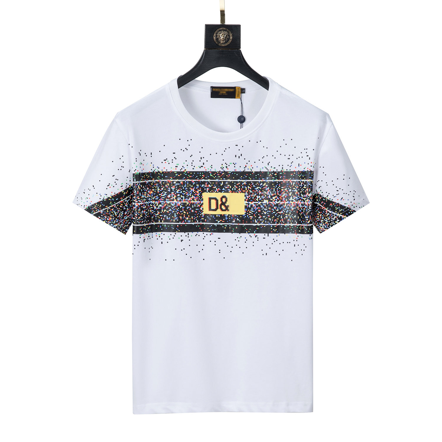 

Famous Mens High Quality T Shirt Letter Print Round Neck Short Sleeve Black White Fashion Men Women High Quality Tees1