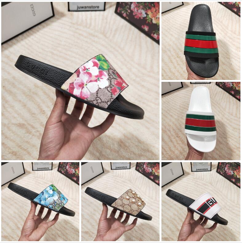 

2021 Designer Men Women Sandals with Correct Flower Box Dust Bag Shoes snake print Slide Summer Wide Flat Slipper size 35-48, Color 5