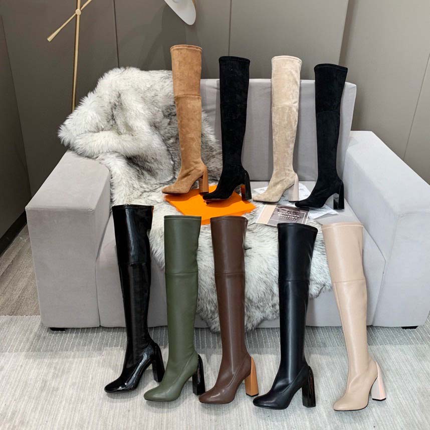 

Fashion casual color matching round head women's designer boots women's casual wild non slip suede leather women's boots cowboy, #1