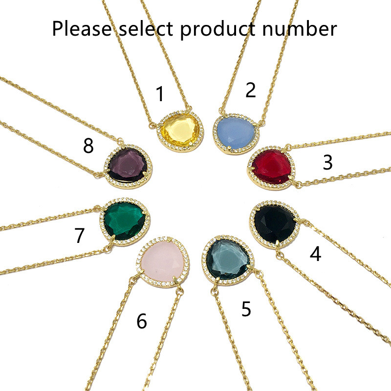 

designer necklace exquisite ornamental stone multiple slice candy crystal necklace micro inlay diamond necklaces wedding dress jewelry, Silver