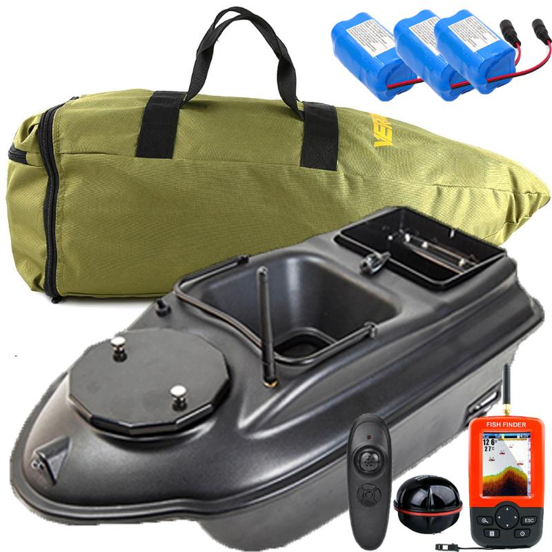 

Fish Finder VERY100 500M Wireless Remote Control Fishing Bait Boat Dual Hoppers,LCD Display GPS Fishfinder,Spare Batteries,Triangle Handbag