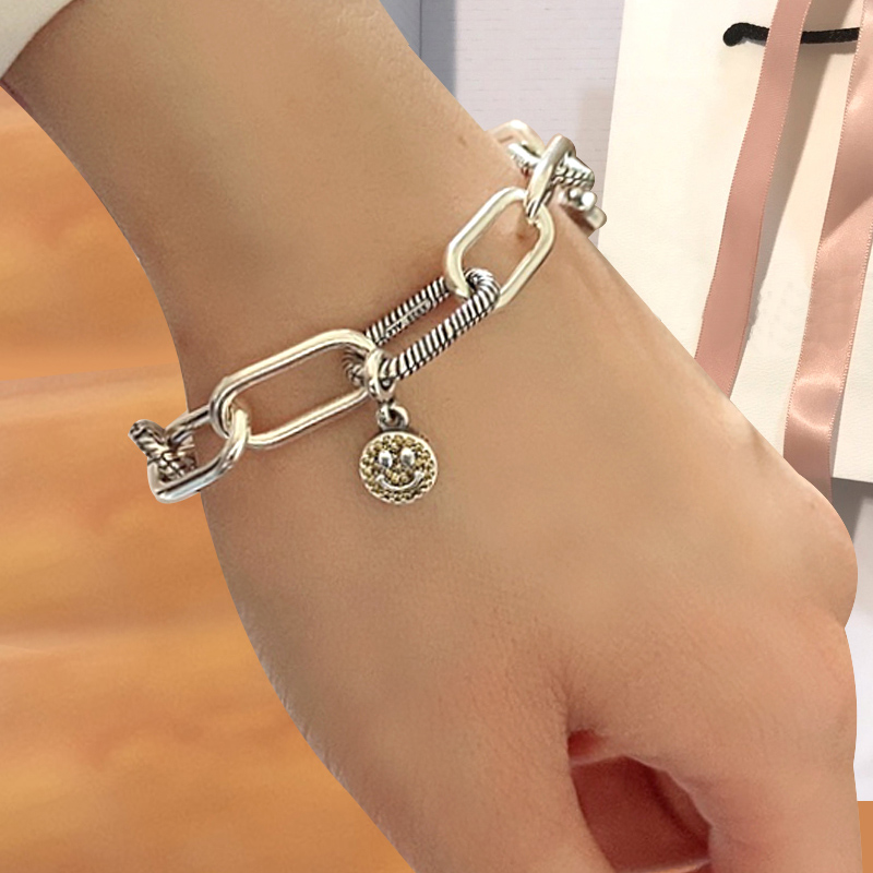 

s925 Sterling Silver Bracelets For Woman DIY Jewelry Fit Pandora Charms Zircon Chain Link Bracelet Classic Lady Gift With Original Box