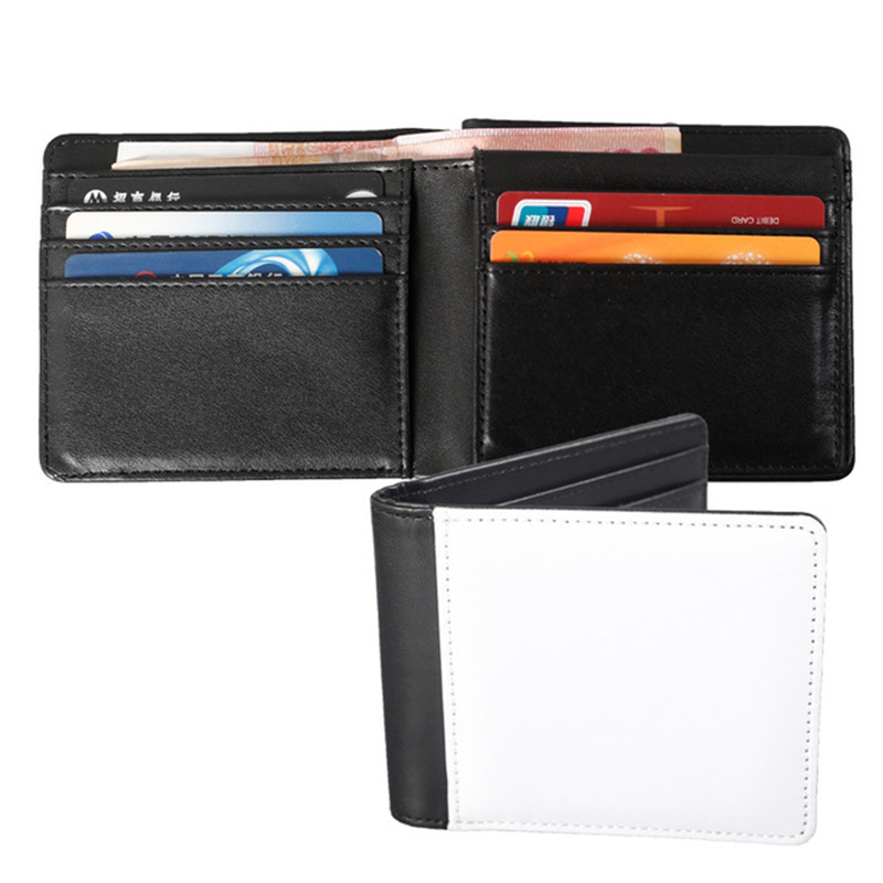 

Sublimation Blank Men Wallet Party Favor PU Leather Double-Sided Single-Sided Fold Clutch Purse Custom Gifts for Man