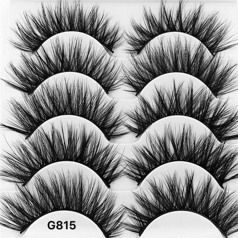 

5 Pairs 3D Imitation Mink Hair Soft False Eyelashes Fluffy Long Natural Thick Lashes Handmade Eye Lash Makeup Extension Tool 210
