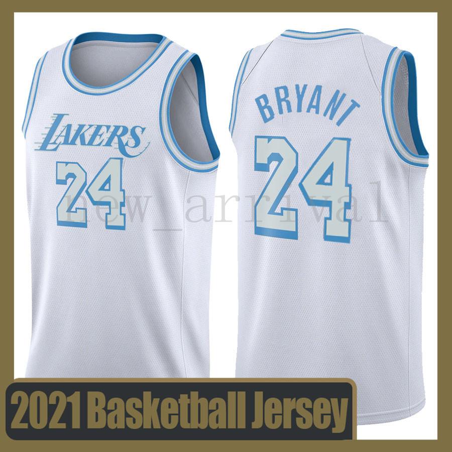

Los Angeles Lakers Kobe 24 Bryant 2020 2021 New basketball Jersey James Wiseman Devin Booker Russell Westbrook, Black;red