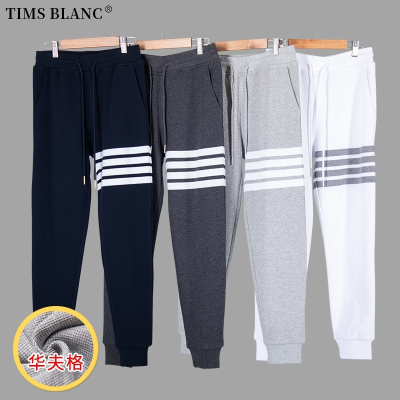 

1904-8 waffle autumn new fashion brand TB pants handsome men's and women's leisure sports Leggings, White