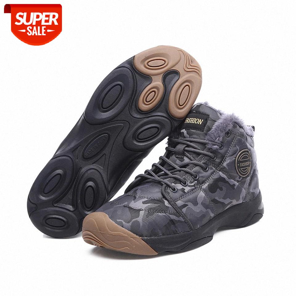 

Men Boots Winter with Fur Super Warm Snow Boots Men Winter Work Casual Shoes 2020 High Top Rubber Ankle #CD9Z