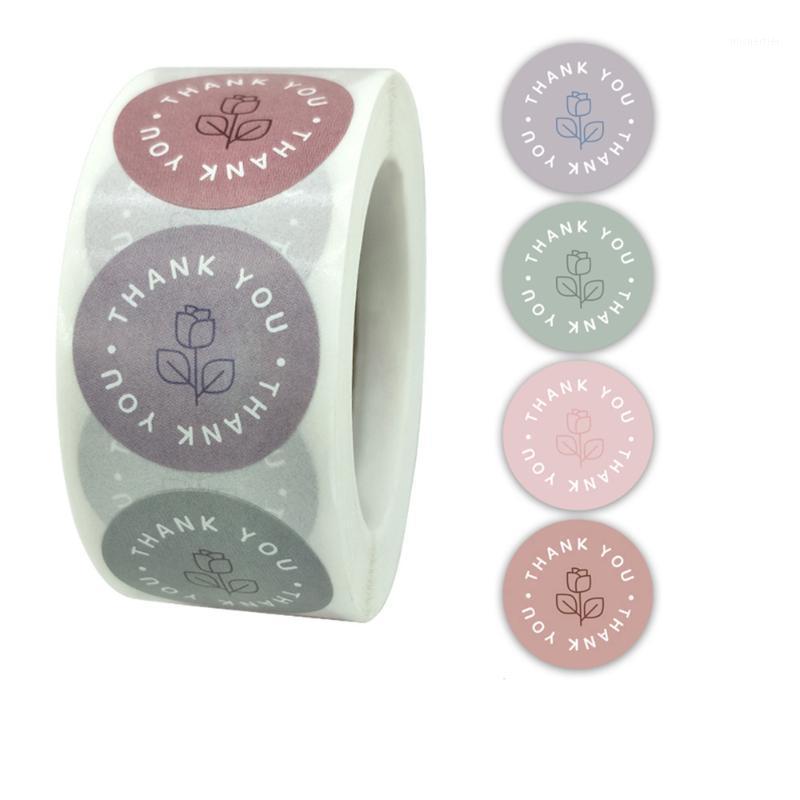 

Gift Wrap 500pcs/roll Thank You Stickers 1inch Boxs Business Packaging Sealing Sticker Decoration Label Paper Stationery
