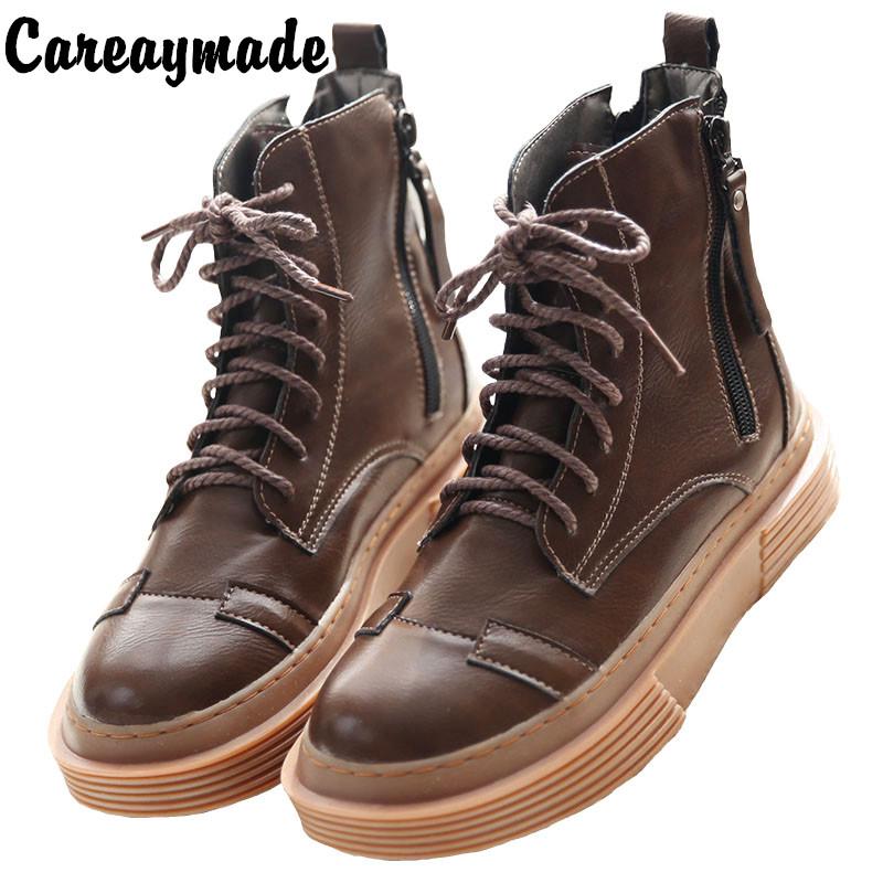 

Boots Careaymade-Suitable Occasion Tooling Painted College Wind Muffin Bottom Motorcycle Women's Shoes Cotton, Black