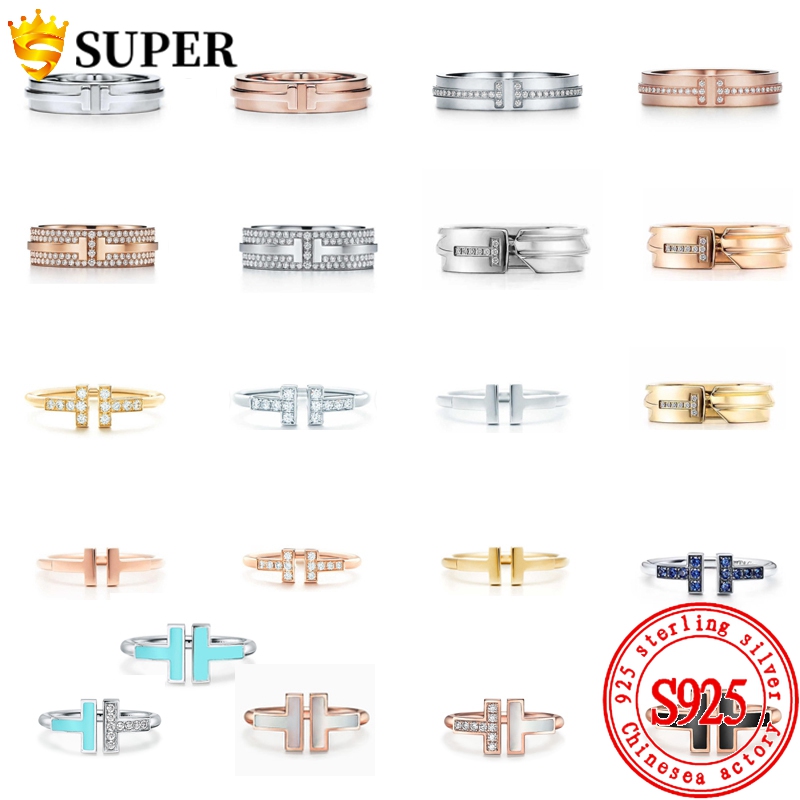 

100% 925 sterling silver original TIFF ring T series multi-color choice jewelry charm brand design for women logo high jewelry gift s925