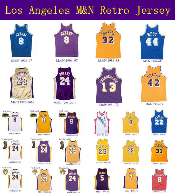 

Stitched Basketball Jersey Johnson #32 Worthy #42 West #44 VAN EXEL #9 Chamberlain #13 Baylor #22 Jones #25 Rambis #31 Mitchell&Ness 1960-2020 ALL-STAR Retro Jerseys Men S-6XL, Option