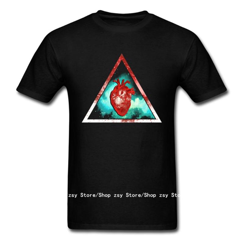 

Men's T-Shirts Youth Plus Size  T-shirt Mystic Heart Men Summer Clothes Personalized Tees Thanksgiving Day Triangle Space Print Tops, Gray
