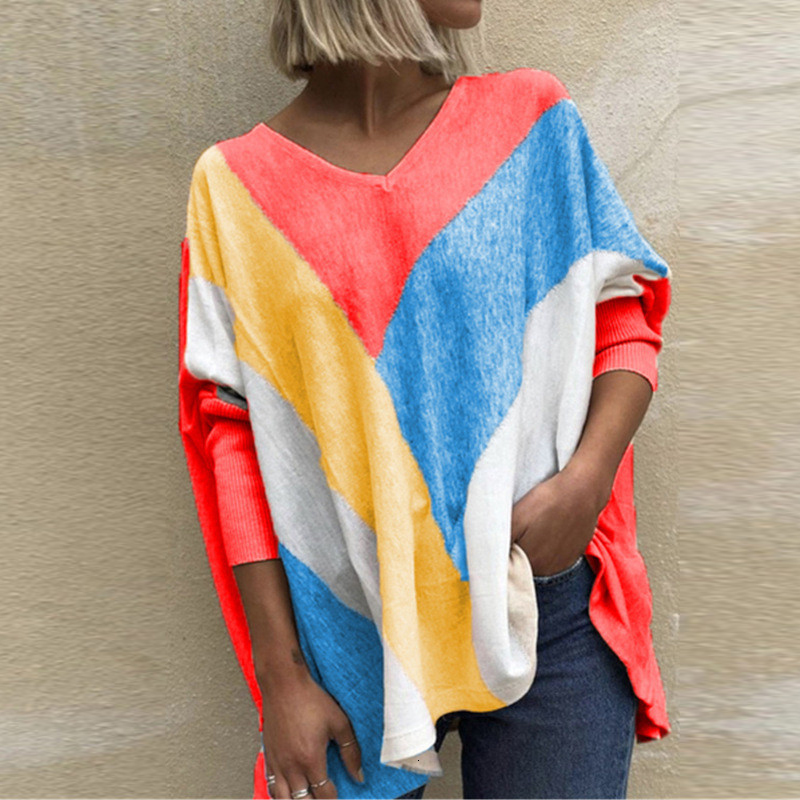 

2021 New Fashion Summer Shirt Women Casual Splice Long Sleeve Patchwork Color Asymmetrical Tees T-shirts Tops Graphic t Shirts Iprs, Blue