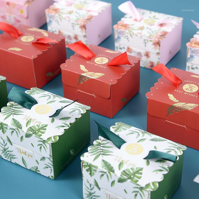 

Gift Wrap 5/10pcs Forest Wedding Favor Boxes Save The Date Candy Cookie Packaging Paper Box For Home Ceremony Party Supplies Decor