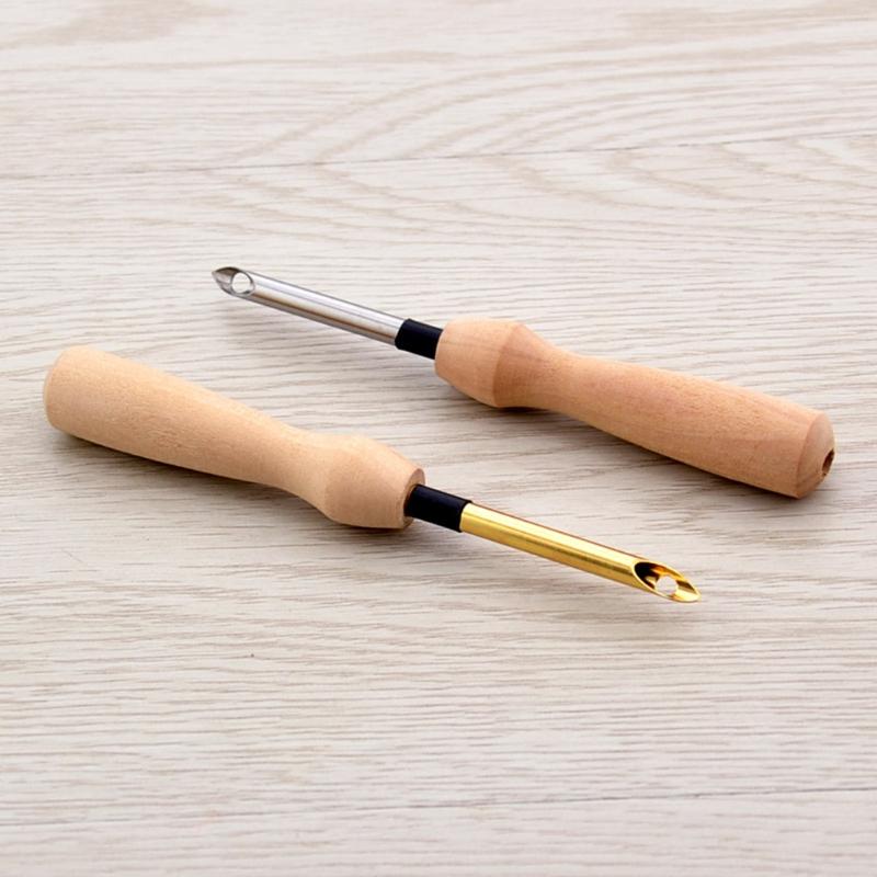 

Sewing Notions & Tools Knitting Embroidery Pen Weaving Felting Craft Punch Needle Threader Wooden Handle DIY Tool Accessories
