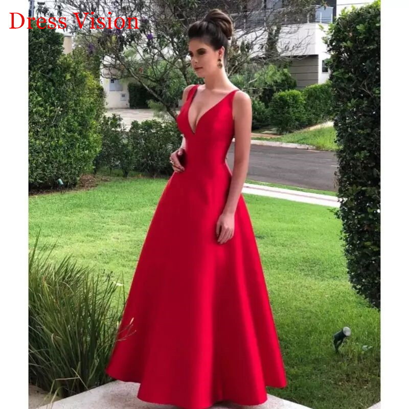 

2021 Robe Soiree Hot Sale V-neck Sexy Satin Wedding Party Prom Vestido De Fiesta Fe Boda Eflg