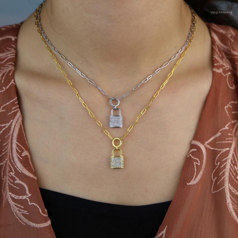 

Sterling Silver Necklace Gold Color Fashion Cubic Zirconia Jewelry Chains