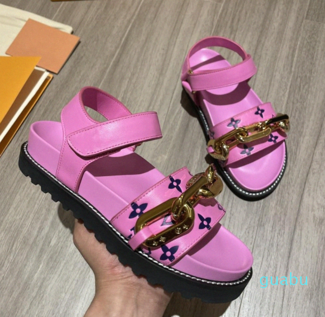 

heel slippers Calfskin Slide PASEO FLAT COMFORT SANDAL Women embossed lamb leather Summer swimming pool slipper Designer fashion Mules