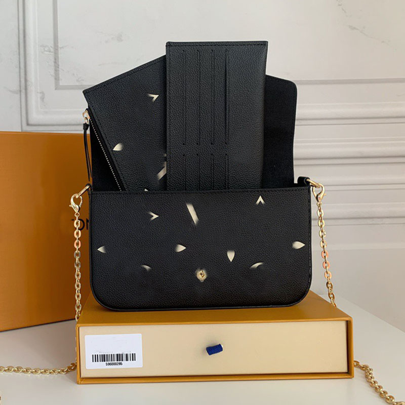 

M80498 Fashion famous brand Ladies Messenger bags printing leather Women's Flowers purse Luxury crossbod handbags With box, Blue