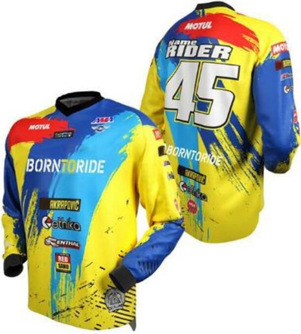 

Motorcycle downhill jersey with long sleeves, motocross top, polyester quick-drying racing T-shirt, the same style is customized