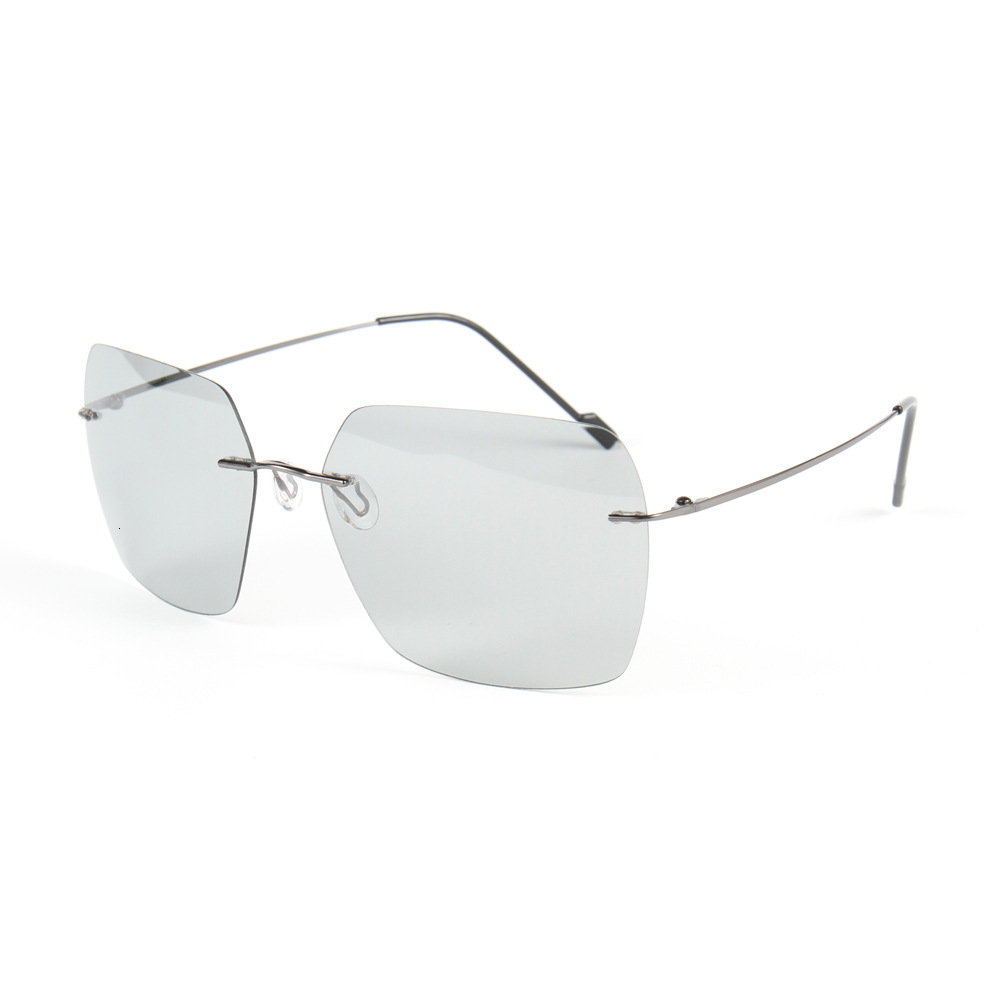 

2021 New Photochromic Sunglasses Polarized Male Sun Glasses for Men Rimless Driving Chameleon Ultralight I7zl