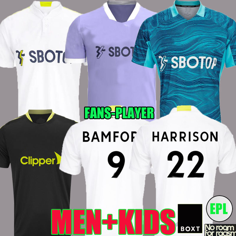 

21 22 leeds soccer jerseys united 2021 2022 home HARRISON Raphinha COSTA BAMFORD KLICH RODRIGO M Men kids kits training football shirt uniforms Fans player version, Basketball jerseys black