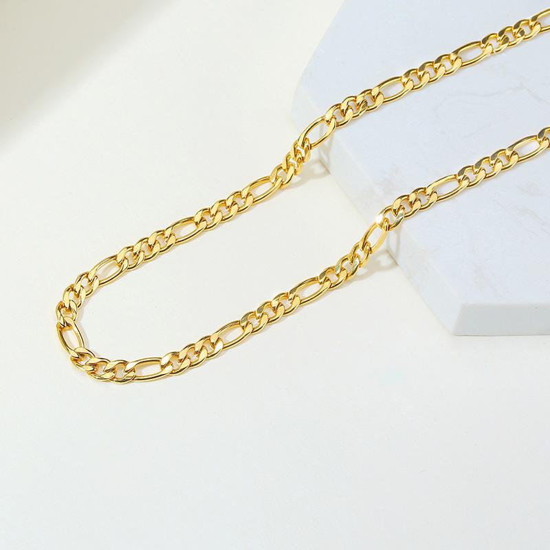 

Chokers Figaro Chain Necklace Stainless Steel Link Gold Filled Choker Layered Women Girls