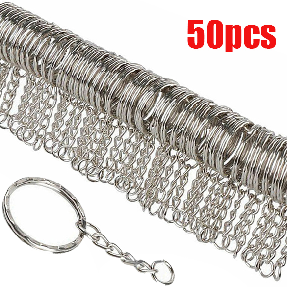 

10/50pcs Metal Keychains with Split Ring Link Chain Rings Keyfob Pendants Holder Rings DIY Keyring Wholesale