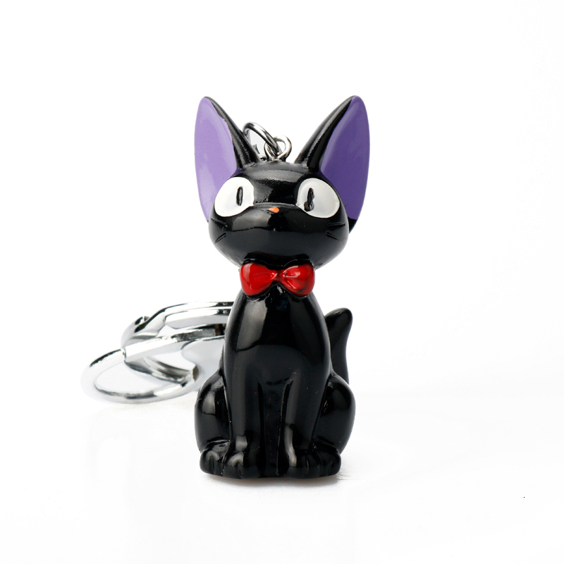 

Anime Kiki's Delivery Service Cartoon Cat Keychain Drinks Women Purse Rings Hanger Key Gesp Llaveros Poison