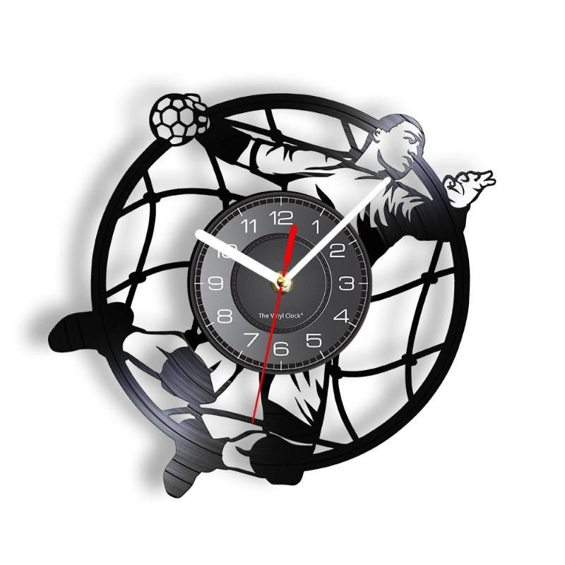 

Wall Clocks Handball Sport Record Clock Football For Teenage Room Team European Ball Games Artwork Handballer Home Decor Watch