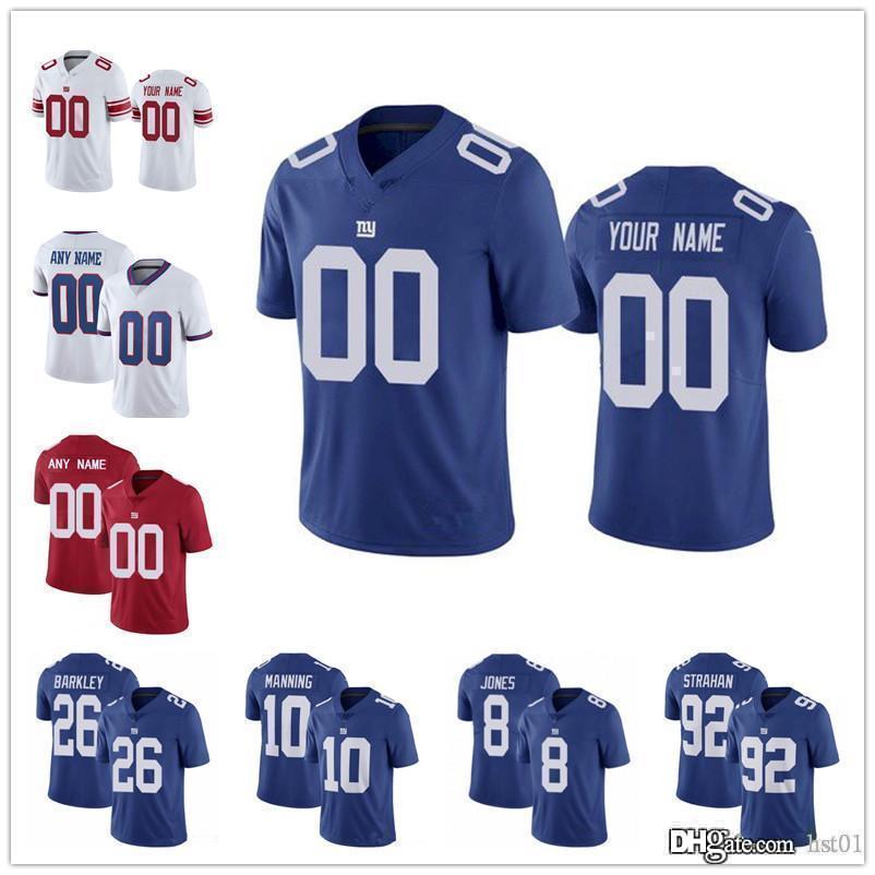 

custom New YorkGiants26 Saquon Barkley 3 Sterling Shepard 8 Daniel Jones 19 Kenny Golladay 92 Michael Strahan Football Jerseys, Color