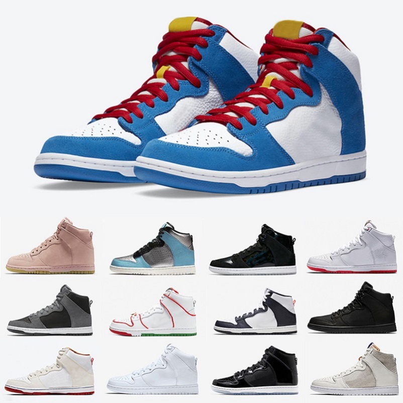 

Fashion Doraemon platform women men high cut Running shoes dunk spectrum bred mulder Kevin skateboard mens trainer sports sneakers 36-45